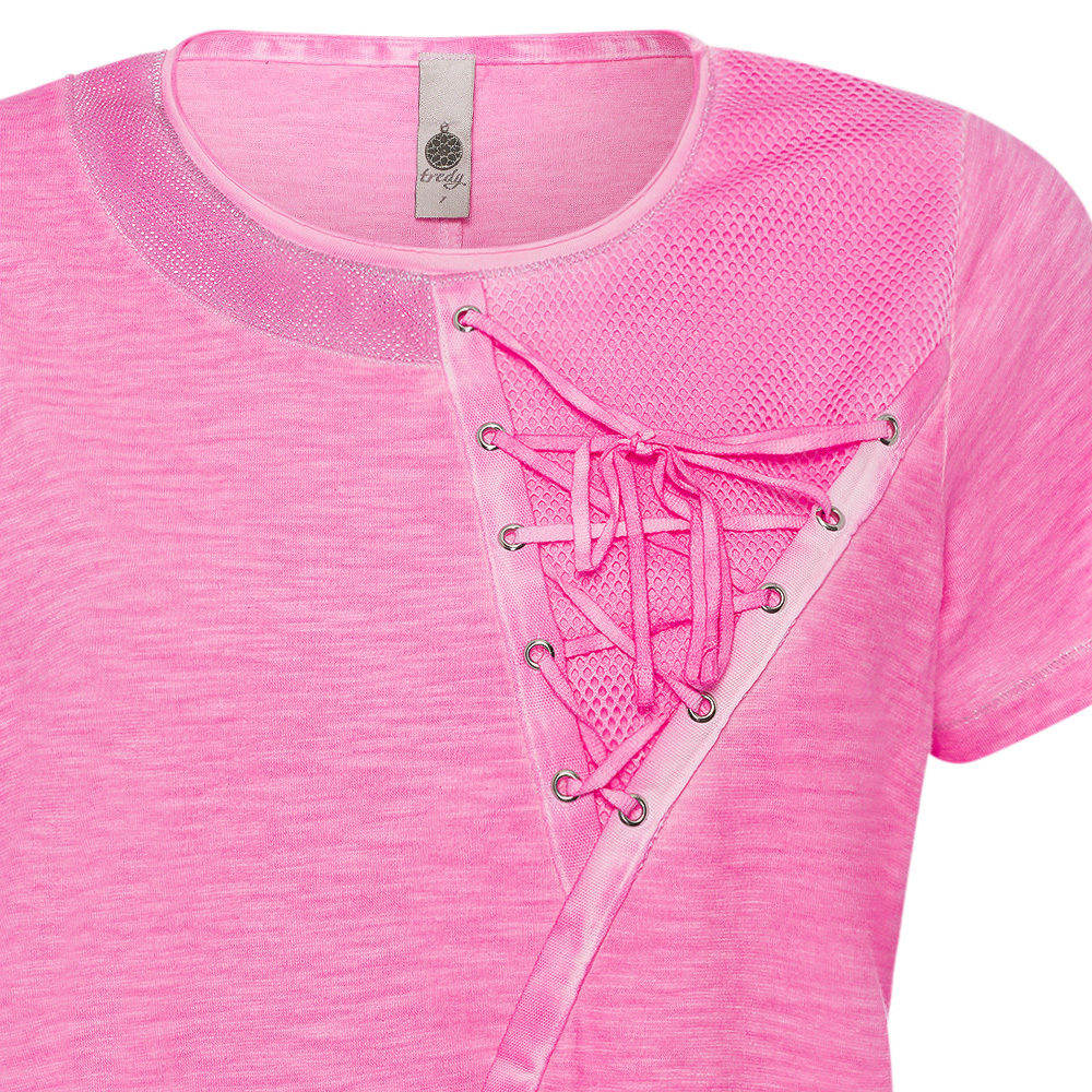 Shirt mit Schnürung, pink fluro 