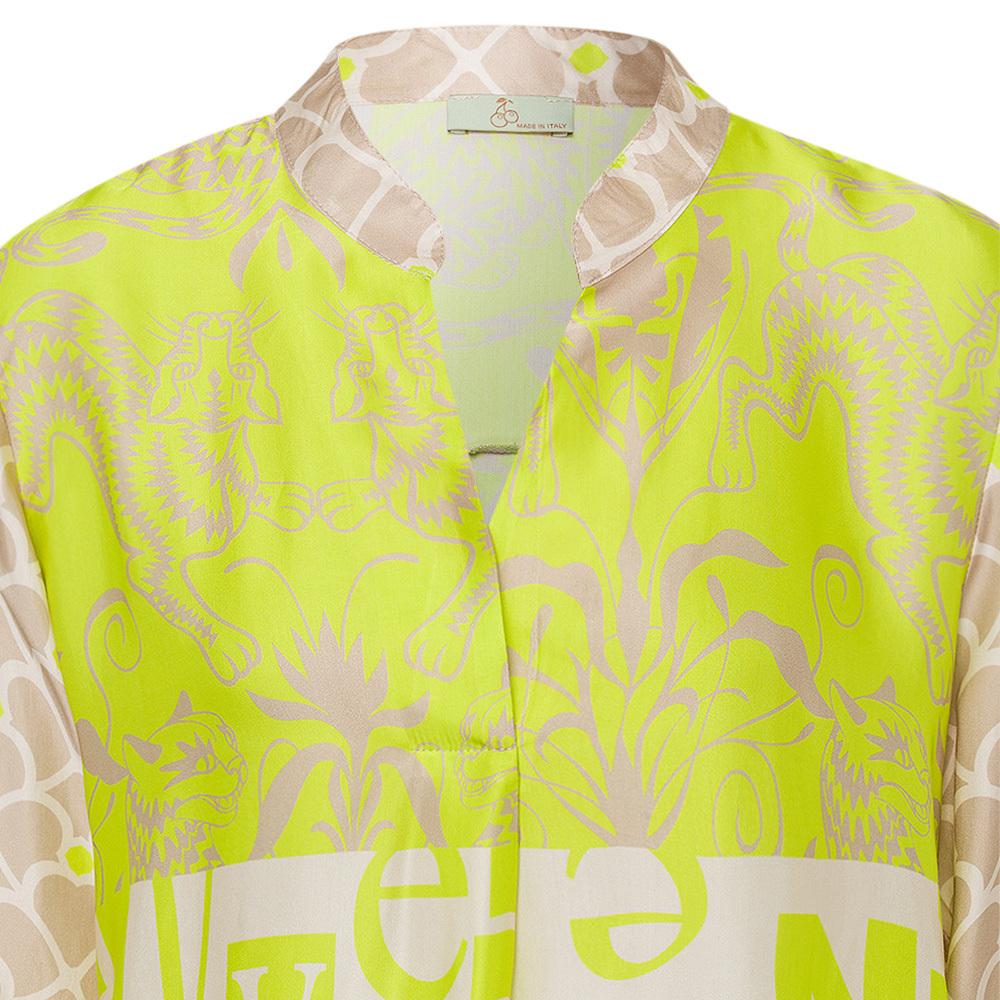 Bluse im Alloverprint, lime 4