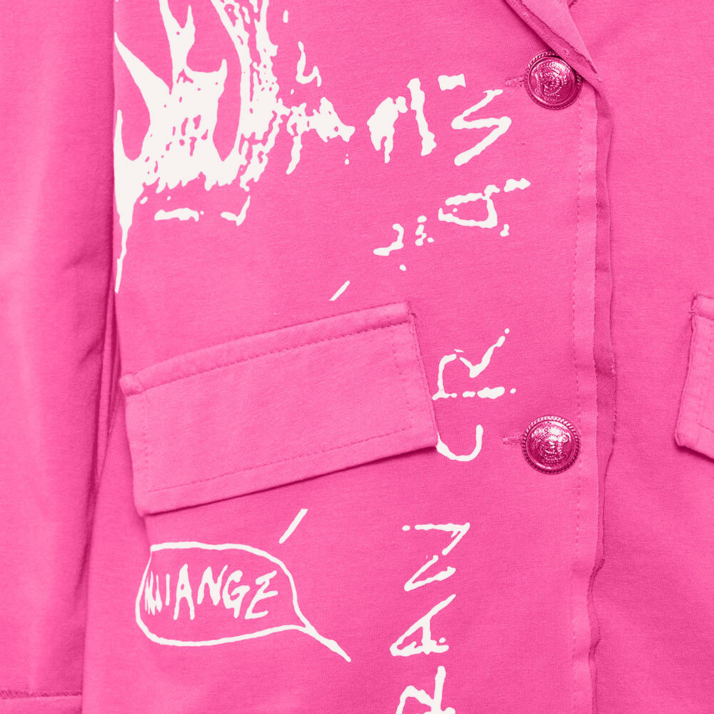 Blazer mit Lettering, pink fluro 