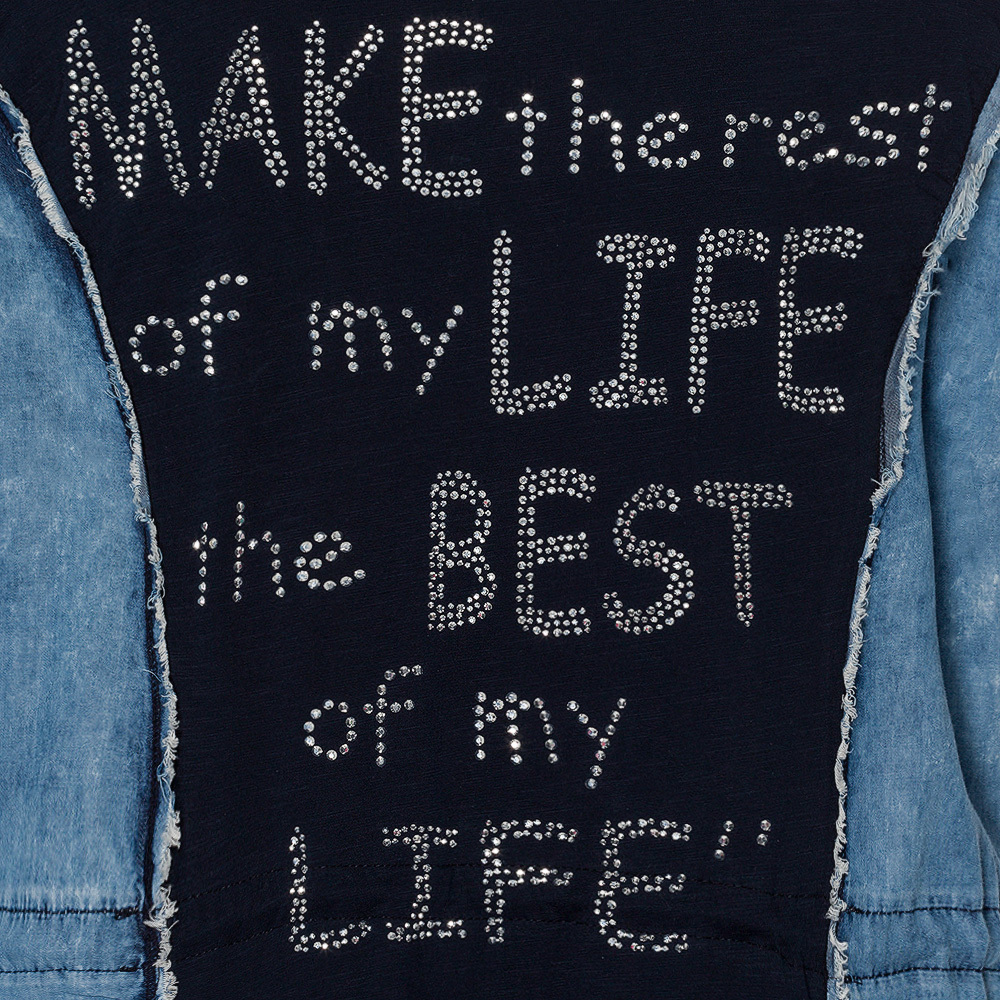 Jacke mit Lettering, blue navy denim 2