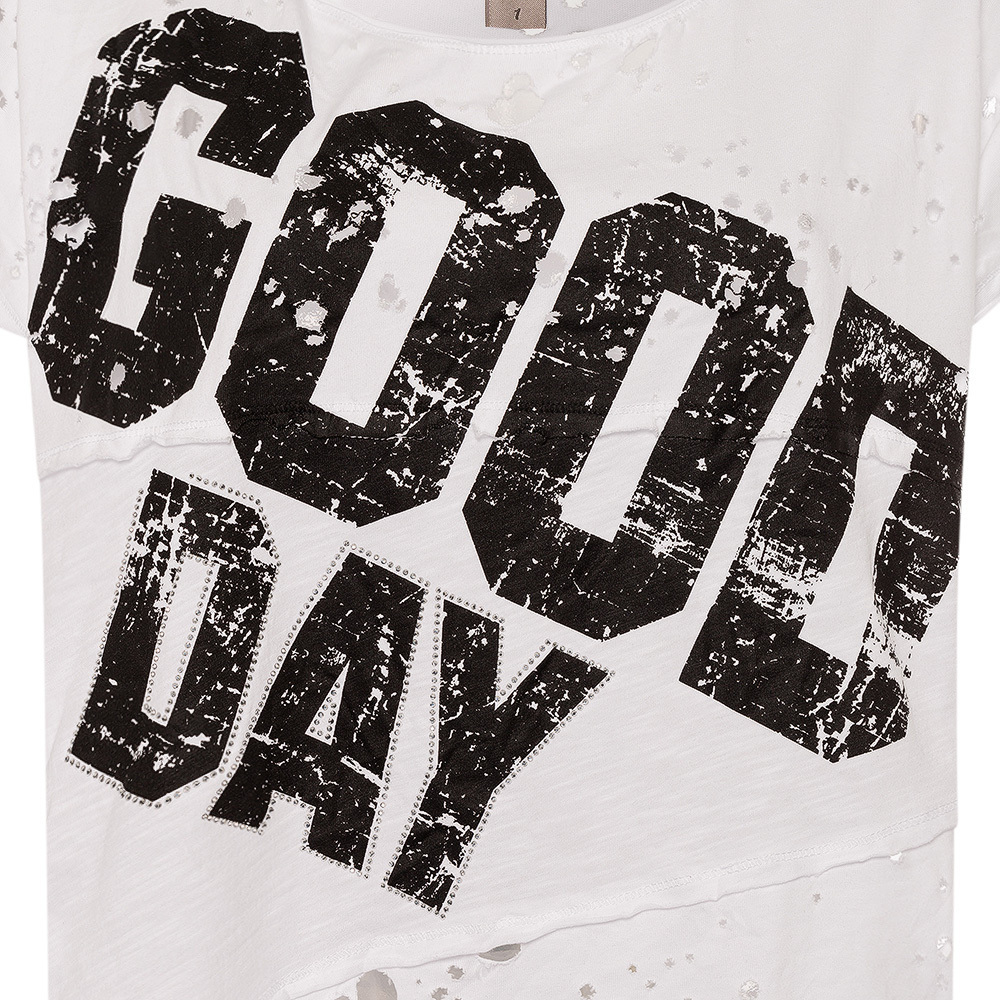 Shirt 'Good day', weiß 