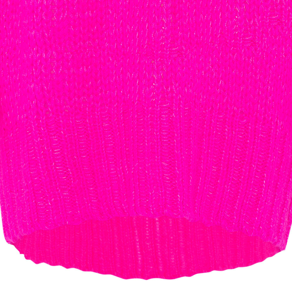 Strickpullover in Grobstrick, neonpink 