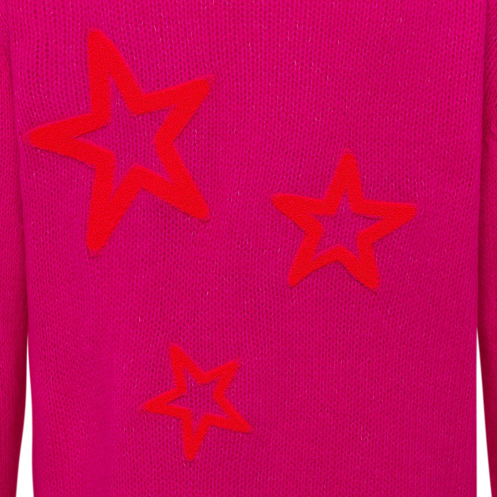 Strickjacke 'Star', neonpink 