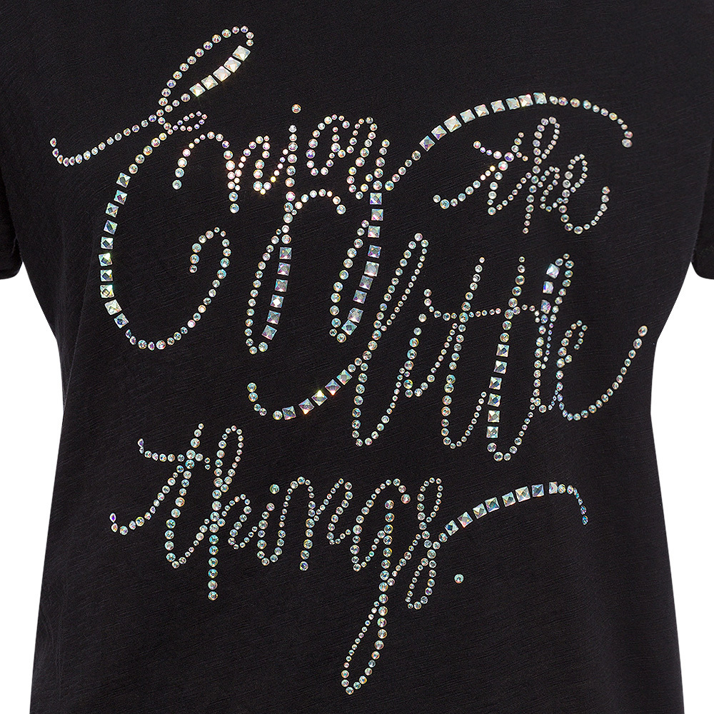 Shirt mit Lettering, schwarz 