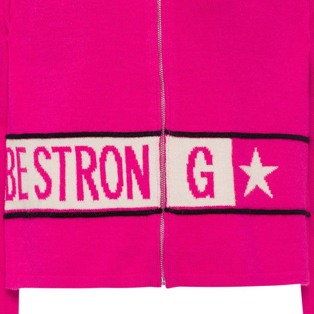 Strickjacke 'Be strong', pink flash 