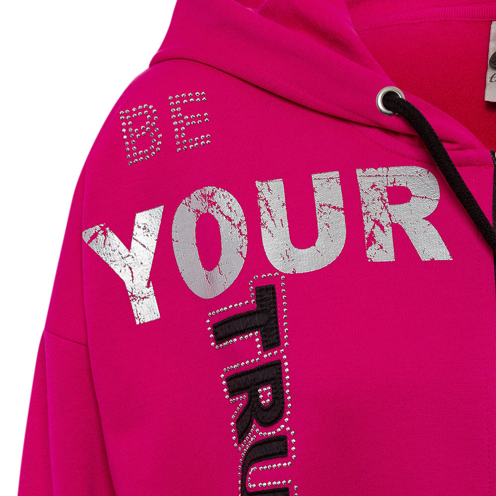 Sweatjacke 'True', pink flash 