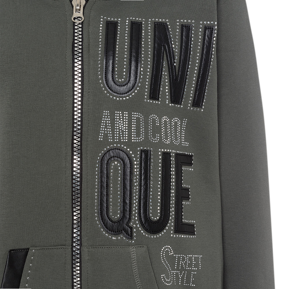 Sweatjacke 'Unique', oliv 