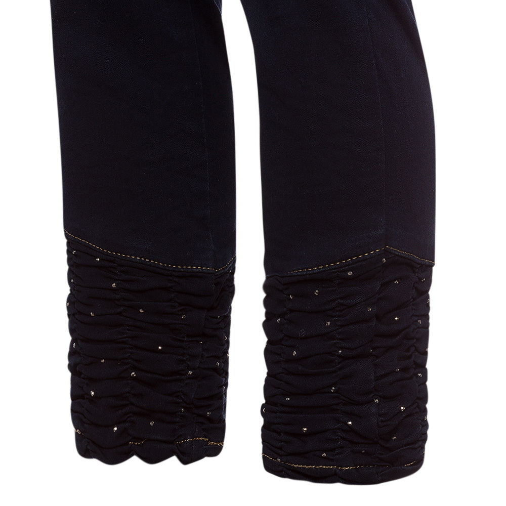 Jeggings mit Raffung, dark blue denim 