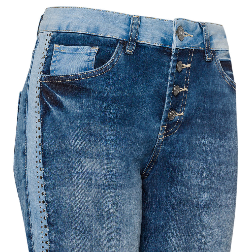 Jeans mit Ziernieten, blue denim 46