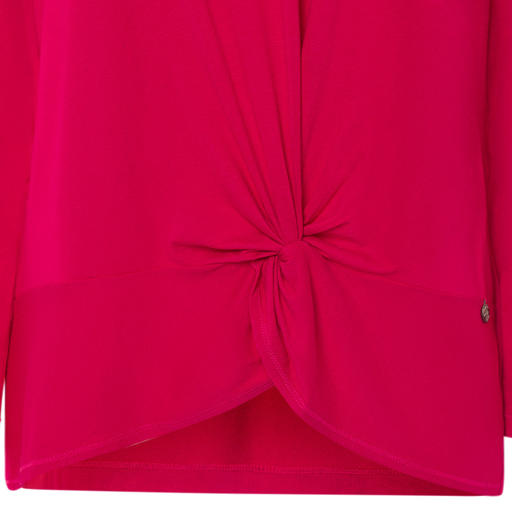 Langarmshirt mit Knoten, pink flash 