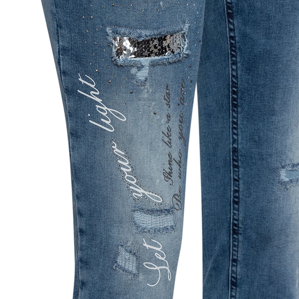 Doppelbundjeans, light blue denim 