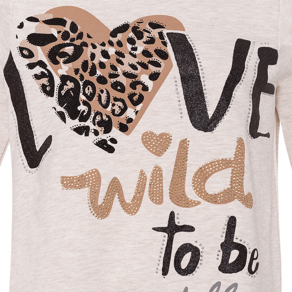 Sweatpullover 'Love', sand-melange 1