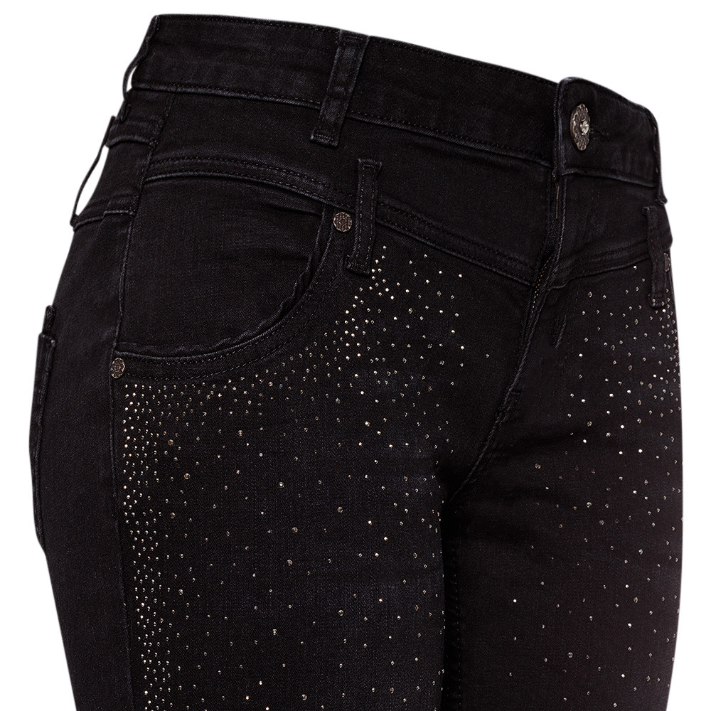 Jeans Ziersteinregen, black denim 