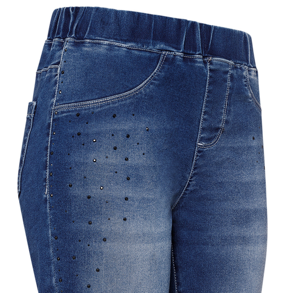 Jeggings mit Ziersteinen, blue denim 