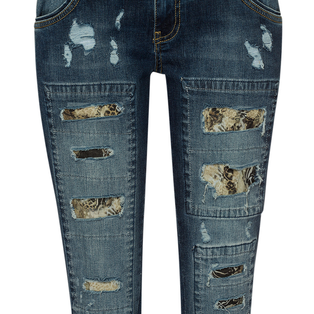 Jeans 'destroyed', blue denim 