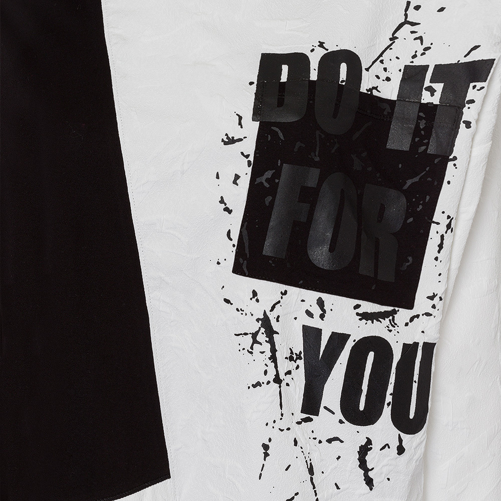 Langarmshirt 'Do it for you', offwhite-schwarz 