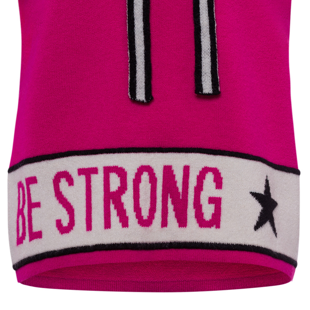 Strickpullover 'Be strong', pink flash 