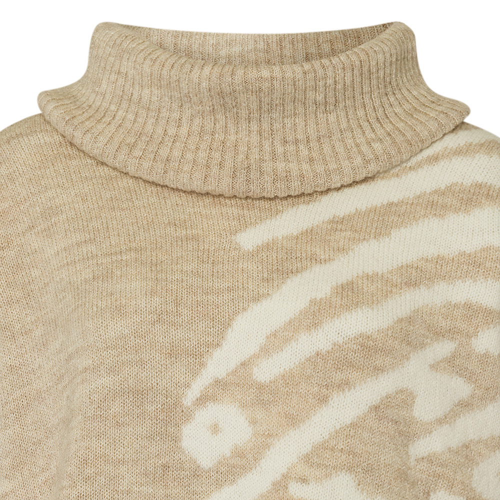 Strickpullover Rollkragen, sand-melange 