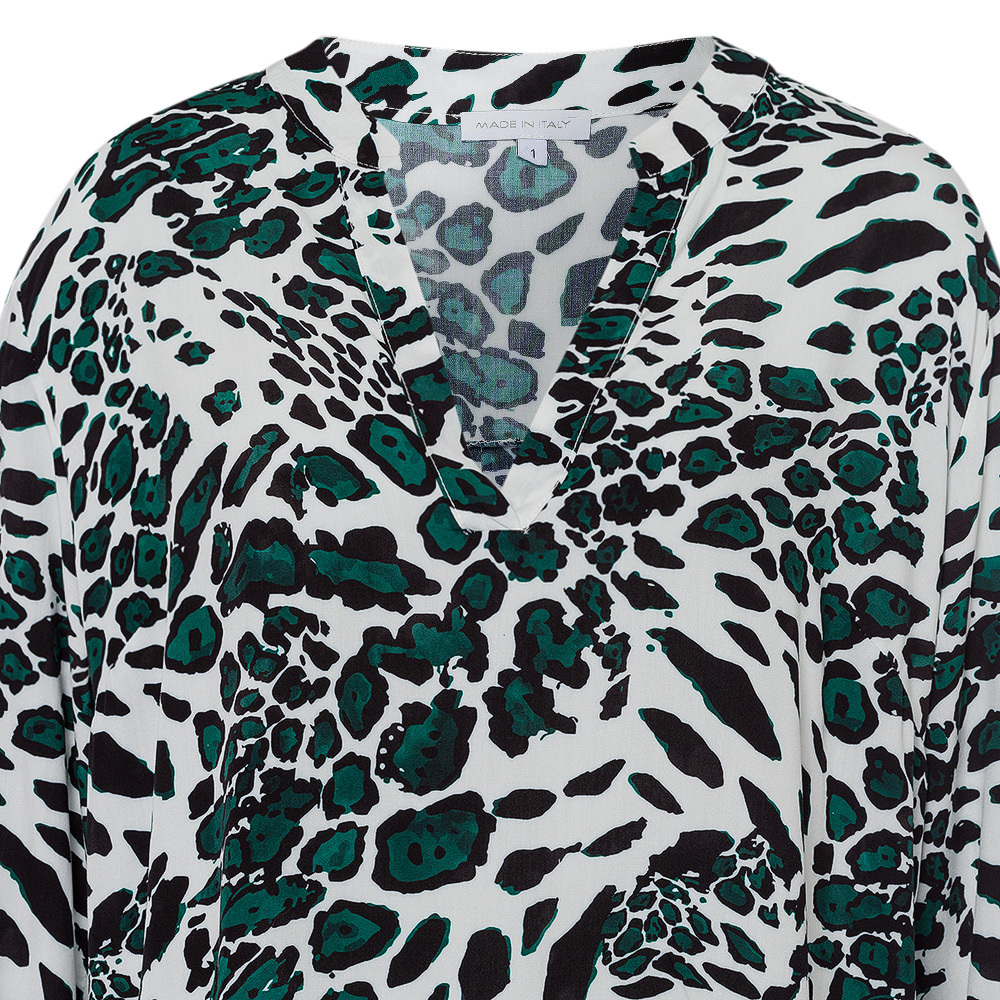 Bluse im Alloverprint, forest green 4