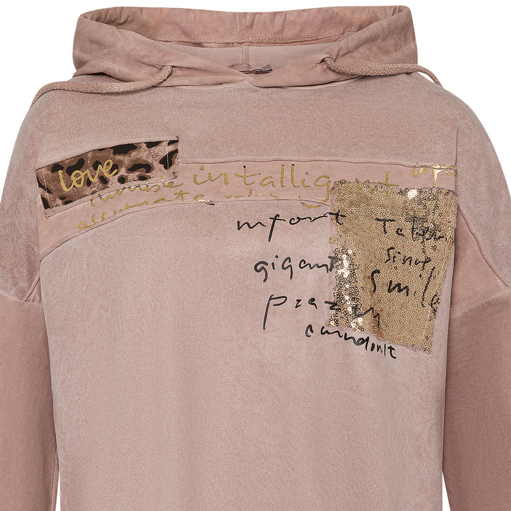 Sweatshirt mit Pailletten, rosenholz 