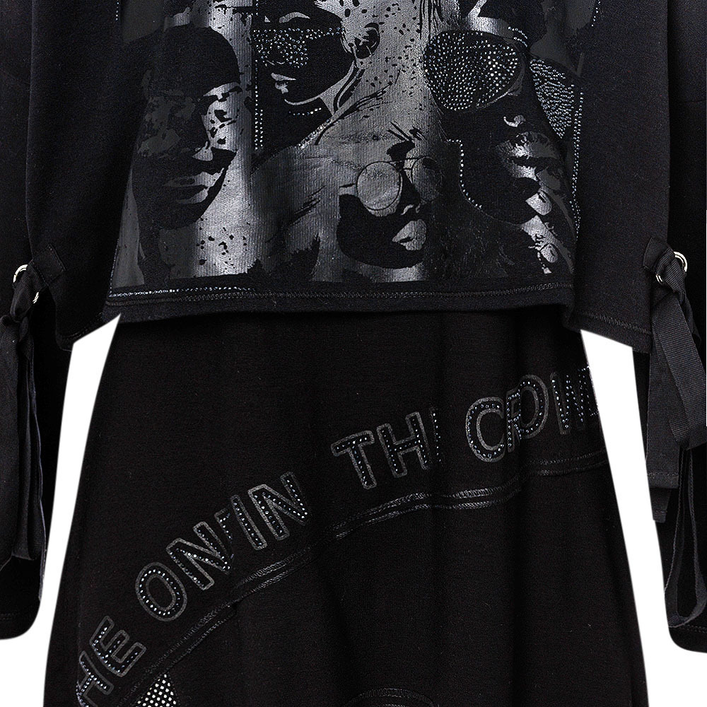 2 in 1 Sweatshirt im Layering-Look, schwarz 