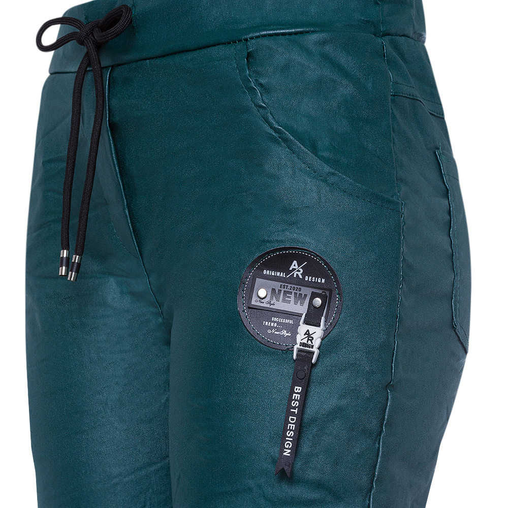 Joggpants in Leder-Optik, forest green 3