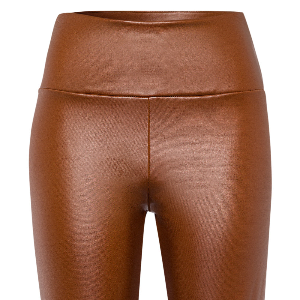 Leggings in Leder-Optik, cappuccino 2