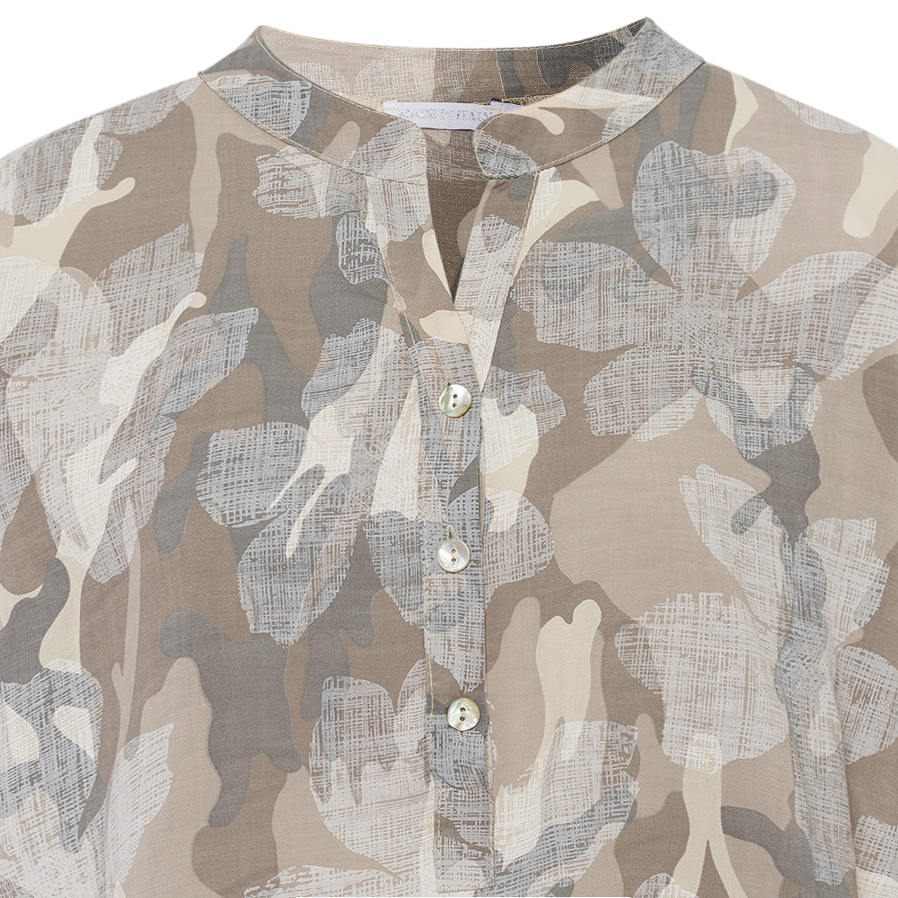 Bluse im Alloverprint, taupe 