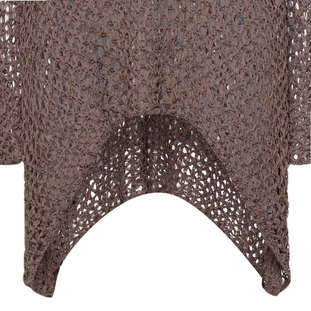 Pullover in Lochstrick, taupe 