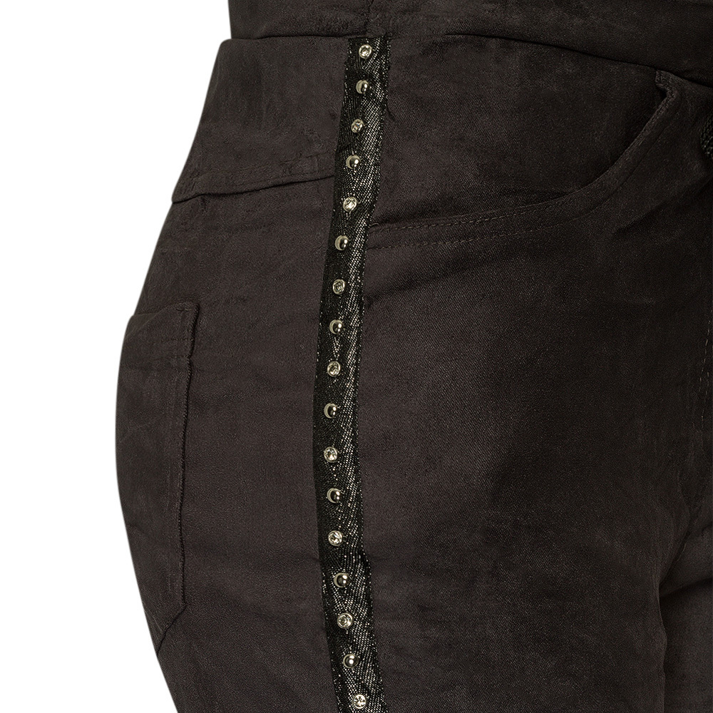 Suede-Joggpants mit Galonstreifen, magnet 