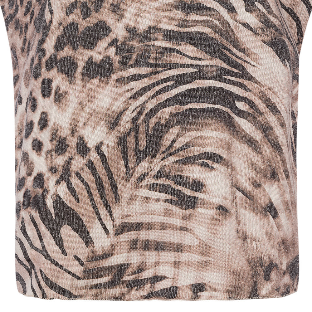 Langarmshirt im Animalprint, cappuccino 