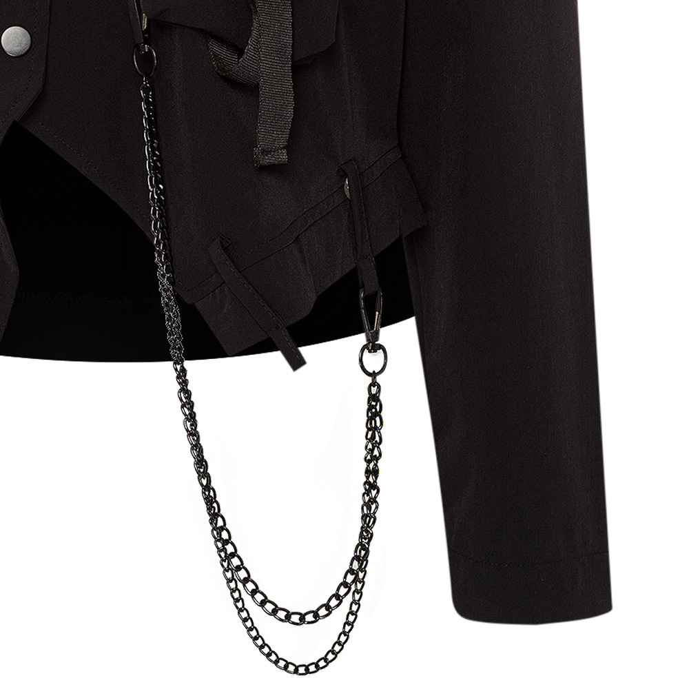 Jacke mit Kette, schwarz 