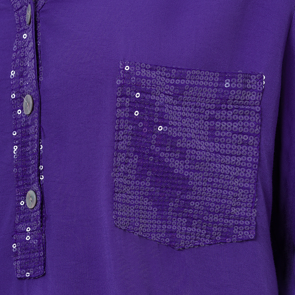 Bluse  mit Pailletten, purple flash 