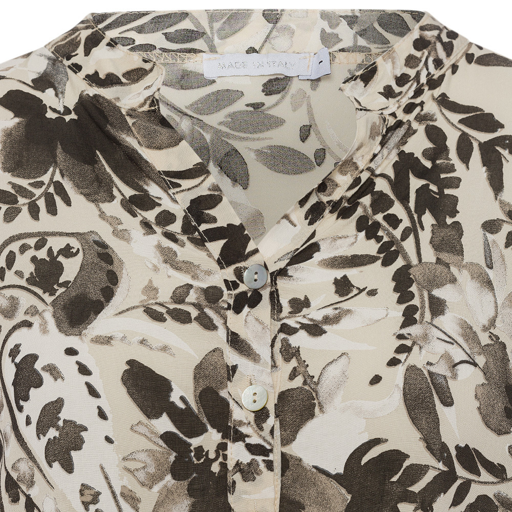 Bluse im Alloverprint, crema 