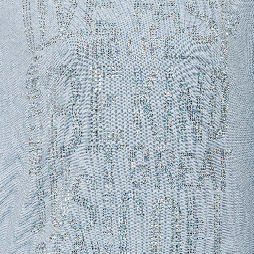 Langarmshirt 'Be kind', eiskristall 