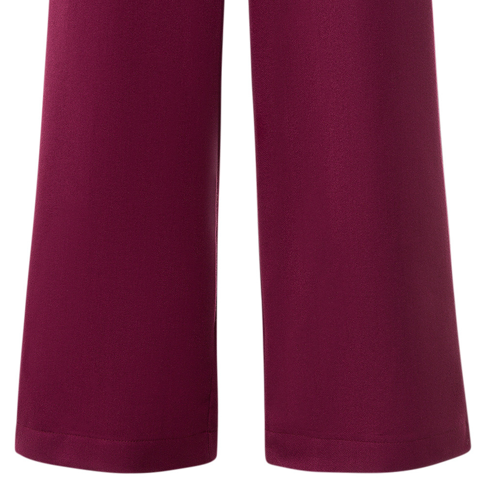 Wide Leg Hose lang, burgund 