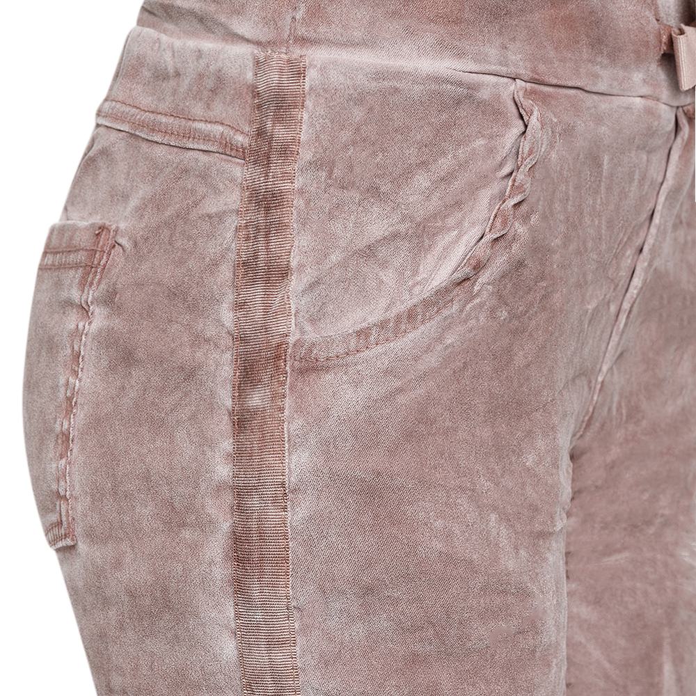 Suede-Joggpants mit Galonstreifen, rosenholz 