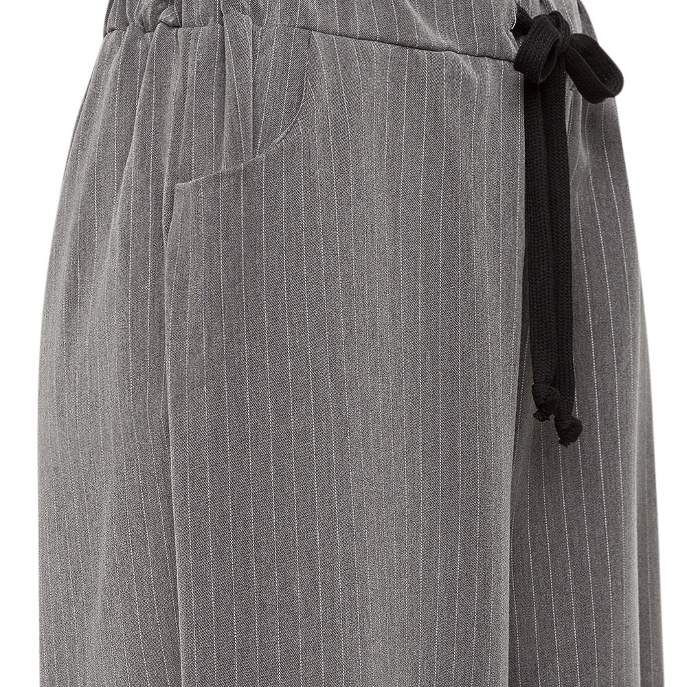 Wide Leg Hose lang, silber 