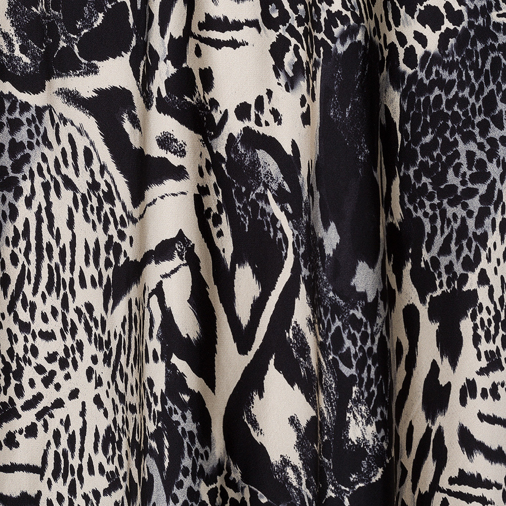 Rock im Animalprint, schwarz-offwhite 