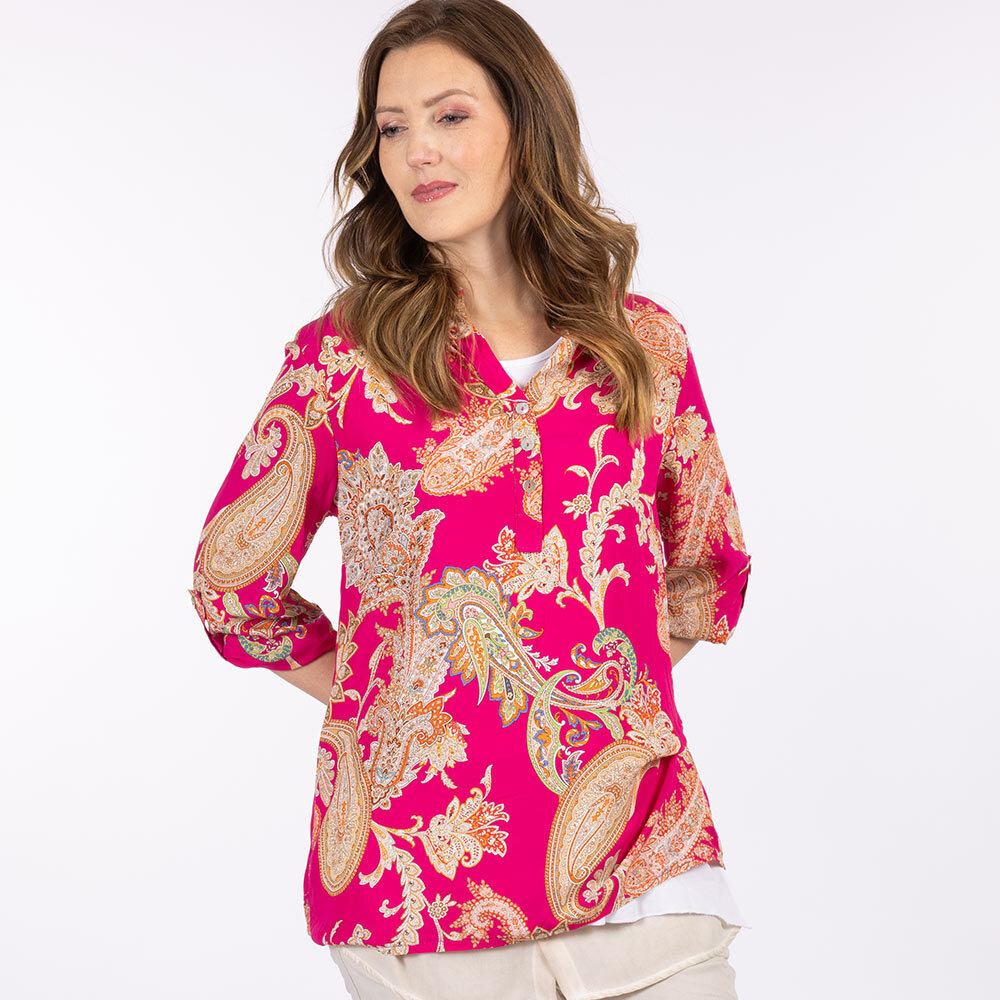 Bluse 'Paisley', glossy 6