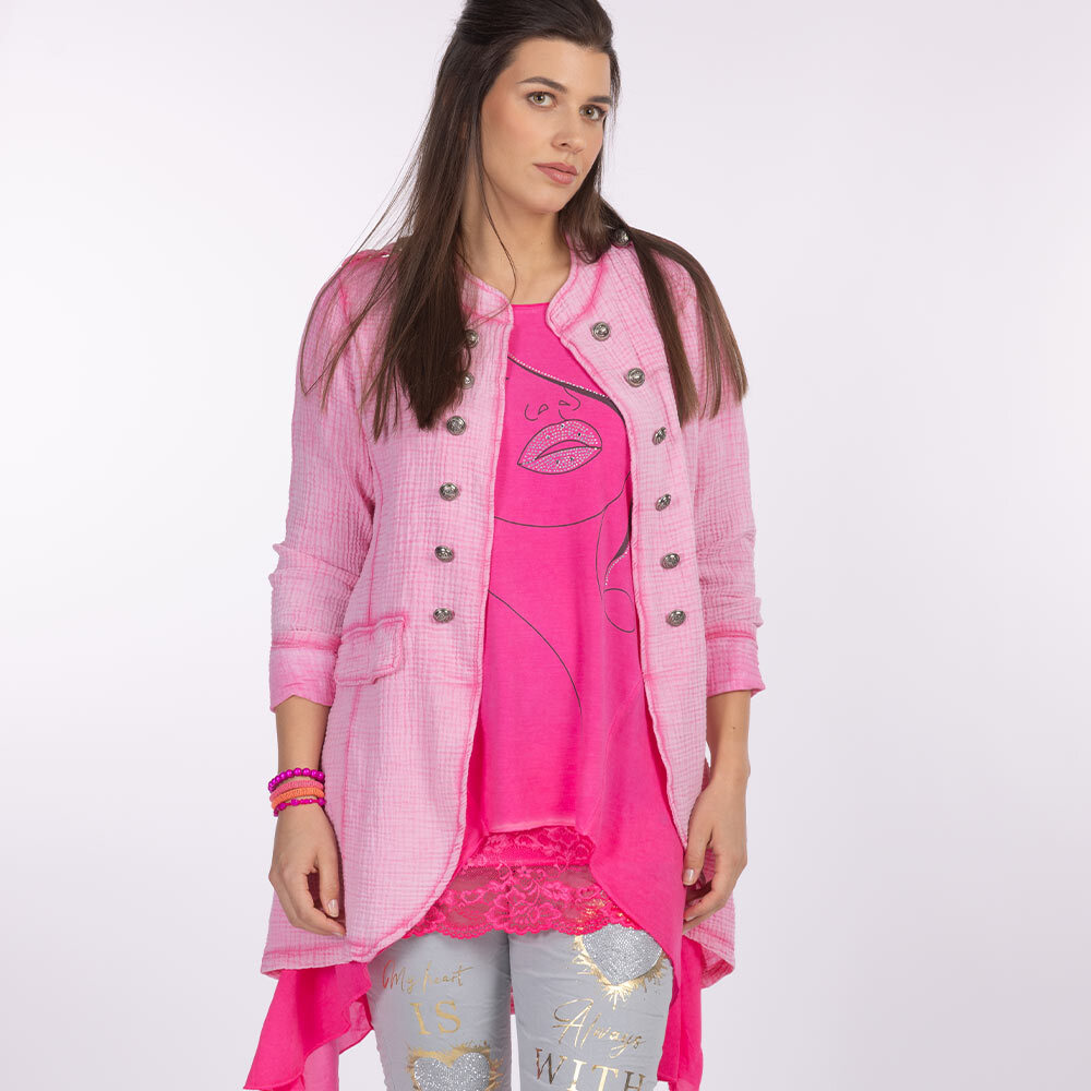 Blazer im Military-Style, pink fluro 5