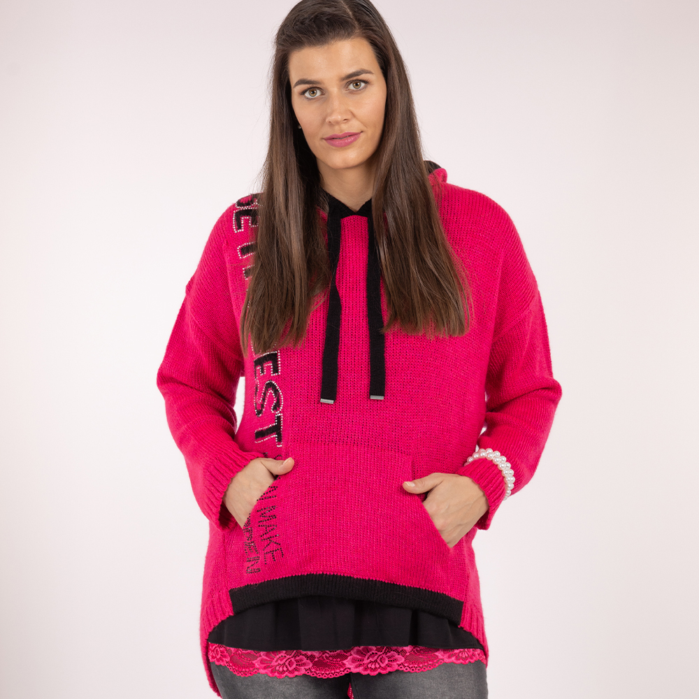 Strickpullover 'Be the best', pink flash 