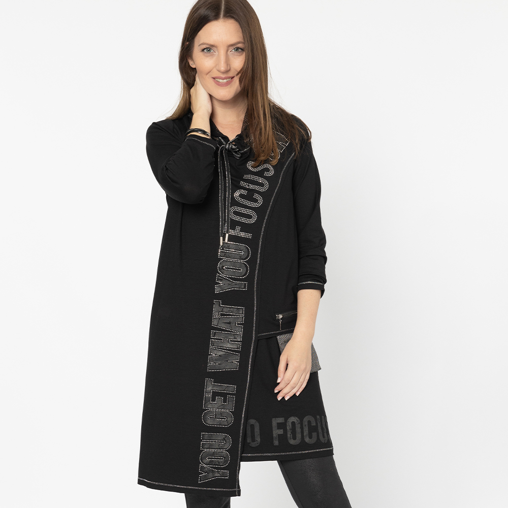 2 in 1 Shirt im Layering-Look, schwarz 