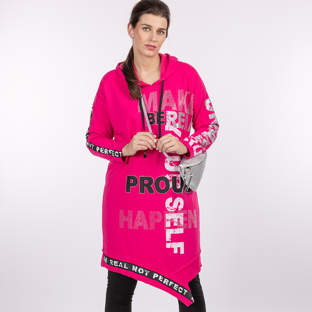 Sweatkleid 'Proud', pink flash 