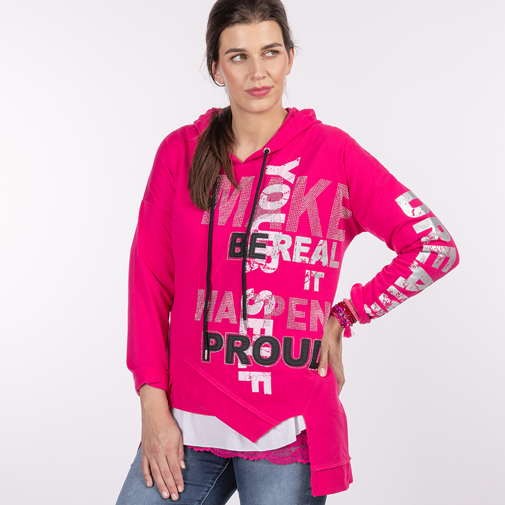 Sweatshirt 'Proud', pink flash 