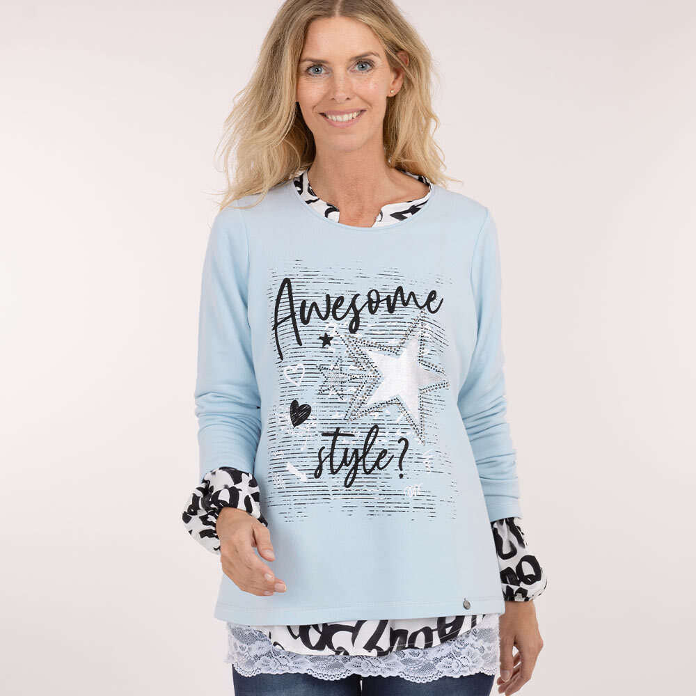 Sweatshirt 'Awesome', eiskristall 