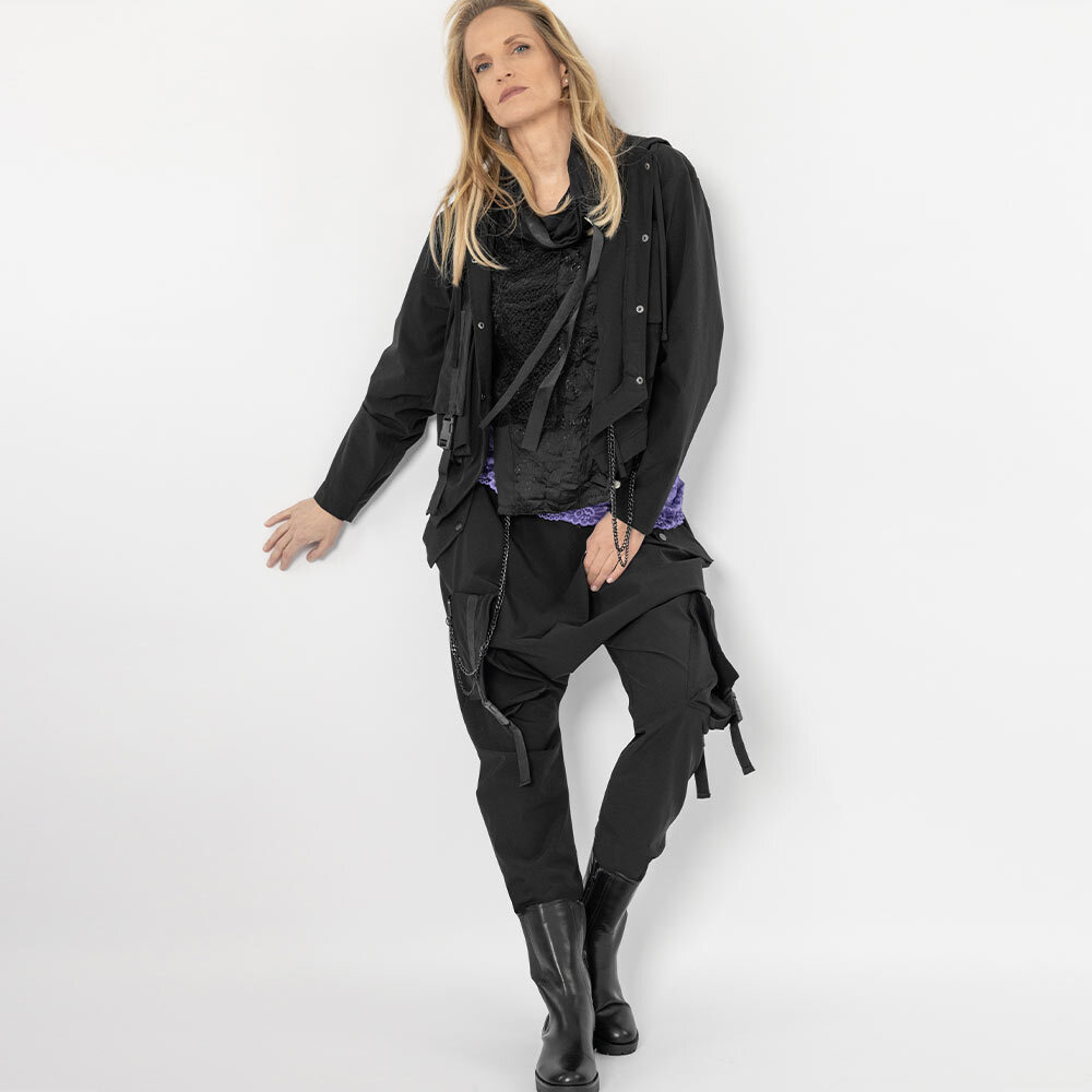 Jacke mit Kette, schwarz 