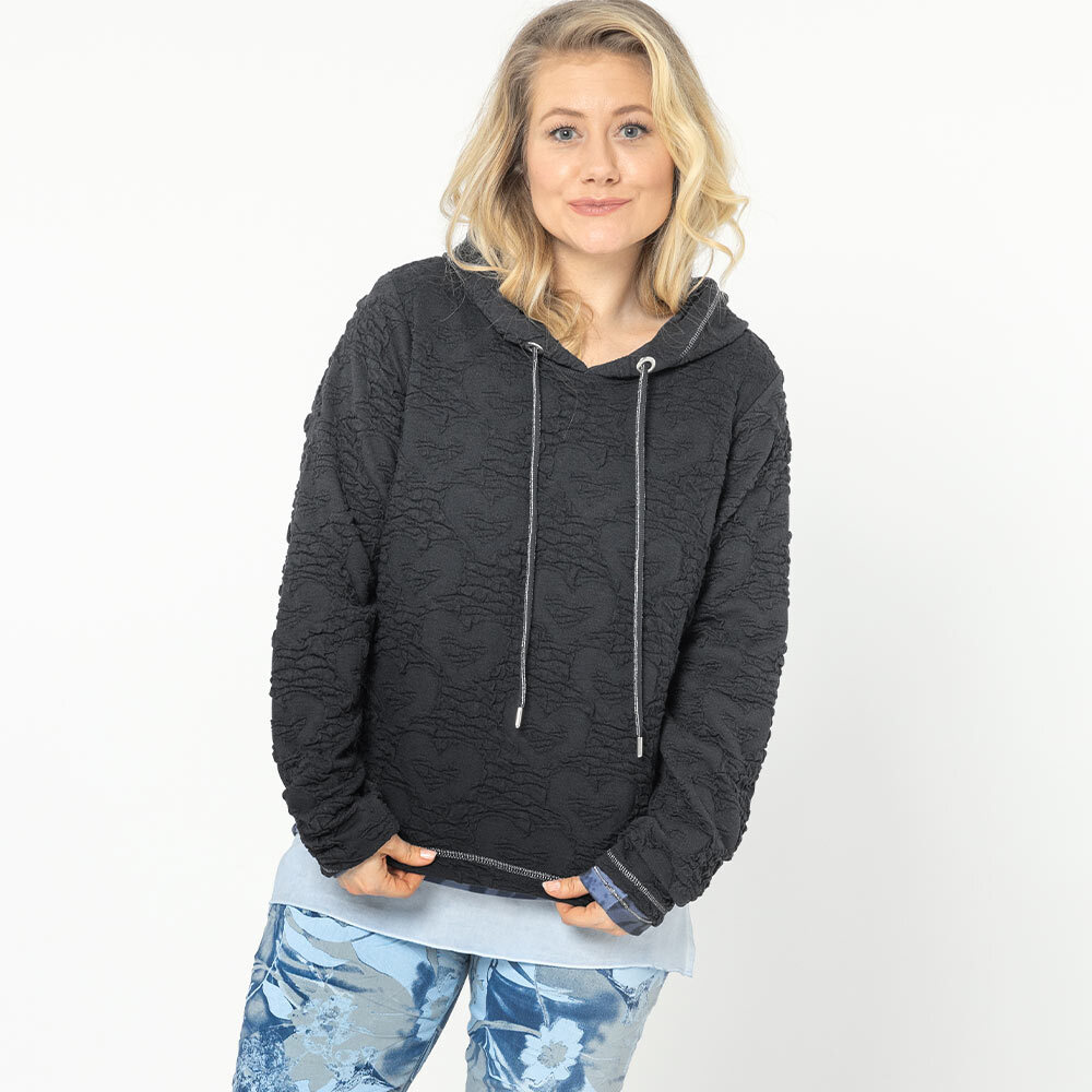 Sweatpullover mit Struktur, navy 