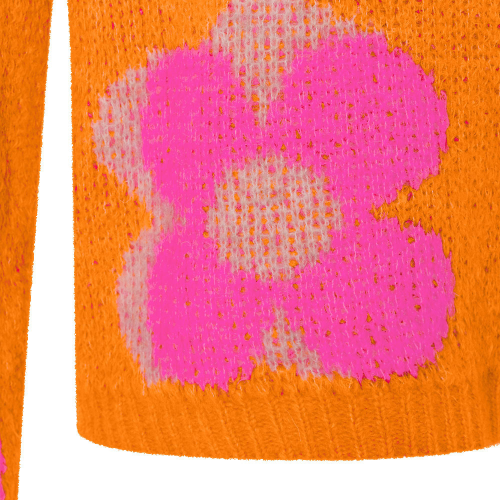 Strickpullover 'Blume', orange flash 