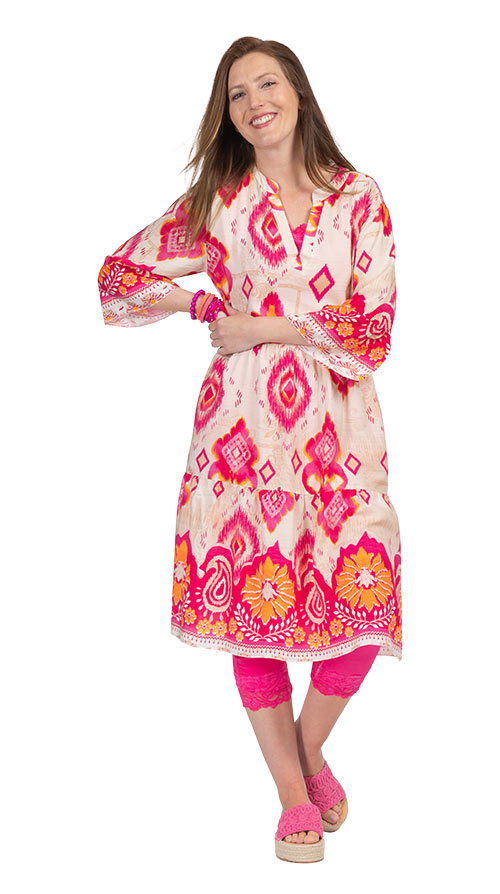 Outfit Kleid pink-orange